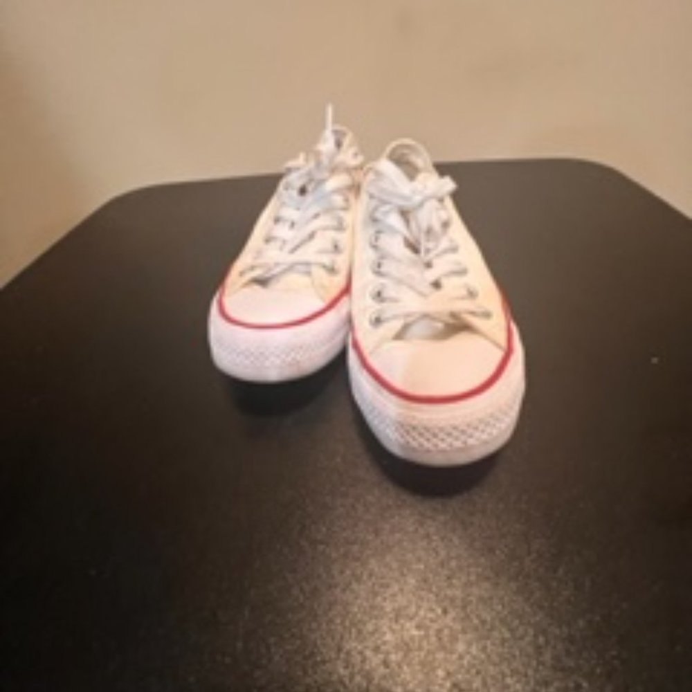 Converse size 7 womens white sneakers
